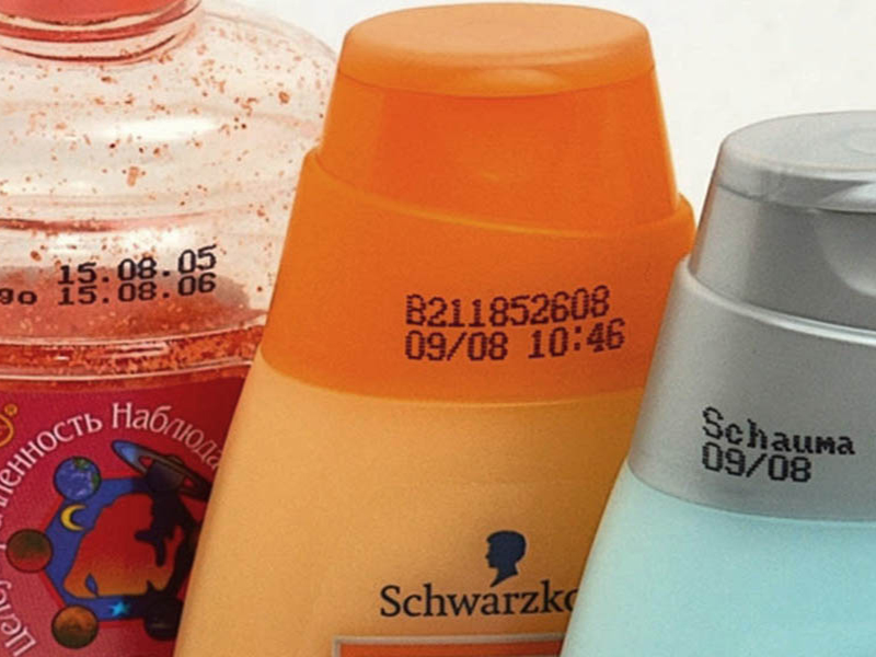 Serialization and date coding on a personal care bottle cap.