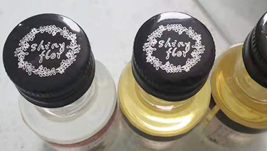 glass bottle metal caps laser logo marking
