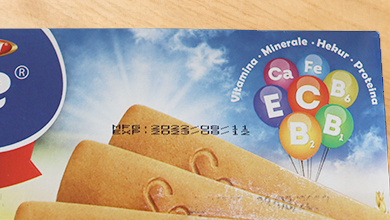 Food packaging production date code